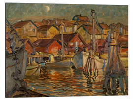 Print på aluminium A Fishing Harbour - Study from North Norway