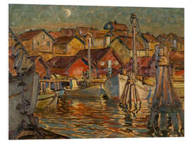Foam board print A Fishing Harbour - Study from North Norway