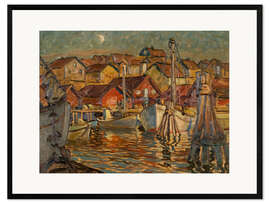 Framed art print A Fishing Harbour - Study from North Norway