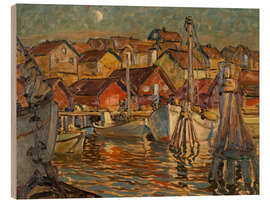 Cuadro de madera A Fishing Harbour - Study from North Norway