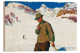 Holzbild Skifahrer, 1899