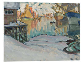 Hartschaumbild Aus dem Hafen von Svolvaer, Lofoten, 1910