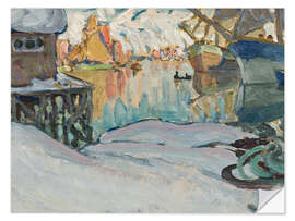 Wandsticker Aus dem Hafen von Svolvaer, Lofoten, 1910