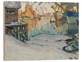Holzbild Aus dem Hafen von Svolvaer, Lofoten, 1910