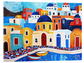 Acrylic print Santorini Harbour - DejaReve