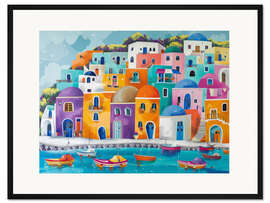 Gerahmter Kunstdruck Farbenfrohes Griechenland
