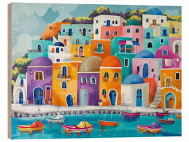 Tableau en bois Colourful Greece