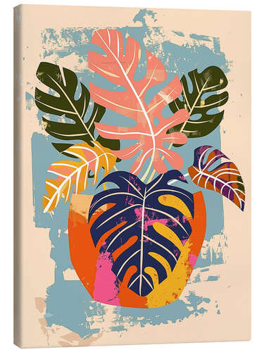 Leinwandbild Abstrakte Boho Monstera
