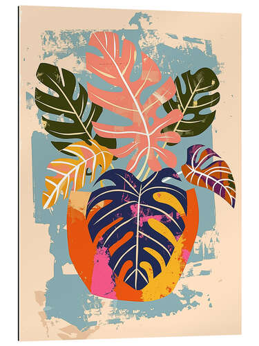 Stampa su plexi-alluminio Abstract Boho Monstera