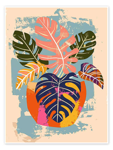 Poster Abstrakte Boho Monstera