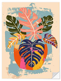 Sticker mural Abstract Boho Monstera