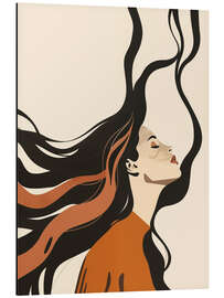 Alubild Boho Frau mit langen Haaren