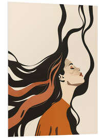 Hartschaumbild Boho Frau mit langen Haaren