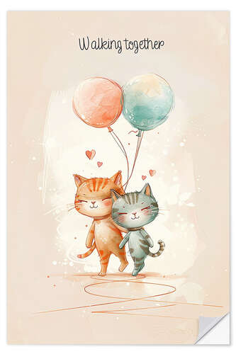 Wandsticker Walking together