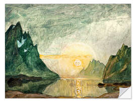 Selvklæbende plakat Midnight Sun - Study from North Norway