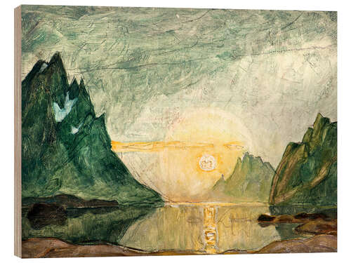 Wood print Midnight Sun - Study from North Norway