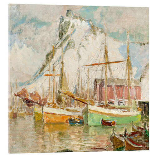 Acrylglasbild Im Hafen, Svolvaer - Studie von den Lofoten, 1905