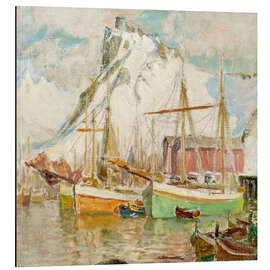 Aluminium print In the Harbour, Svolvaer - Study from Lofoten, 1905 - Anna Katarina Boberg