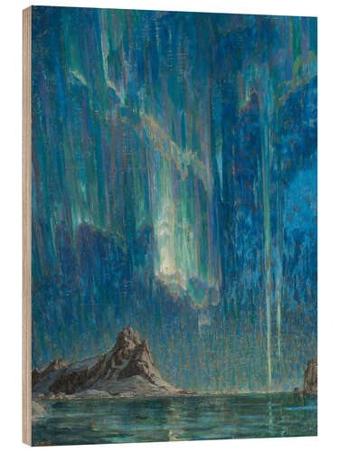 Cuadro de madera Northern Lights II - Study from North Norway