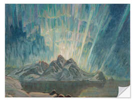 Selvklæbende plakat Northern Lights I - Study from North Norway