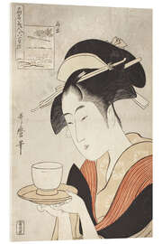 Acrylglasbild Frau hält eine Tasse auf einem Tablett, 1795