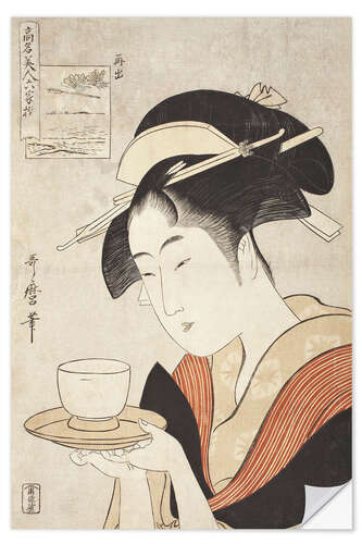 Selvklæbende plakat Woman Holding a Cup on a Tray, 1795
