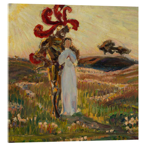 Tableau en verre acrylique Sketch for The Knight and the Maid, 1894