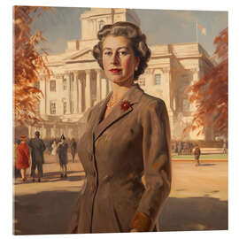 Acrylglasbild Porträt von Königin Elizabeth II, 1950er Jahre