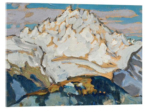 Acrylic print The White Mountain Top - Study from Switzerland