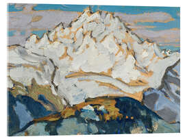 Acrylic print The White Mountain Top - Study from Switzerland