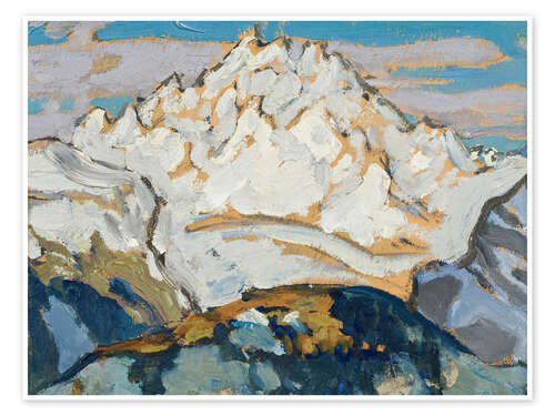 Póster The White Mountain Top - Study from Switzerland