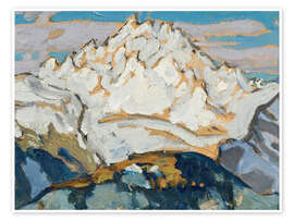 Wandbild The White Mountain Top - Studie aus der Schweiz - Anna Katarina Boberg