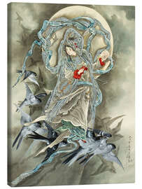 Canvastavla Woman with Birds