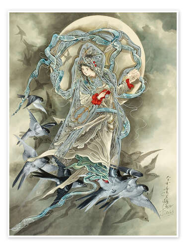 Poster Woman with Birds