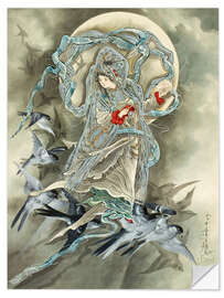 Wall sticker Woman with Birds