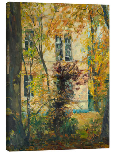 Leinwandbild Haus mit Garten - Ulrich Hubner, 1901