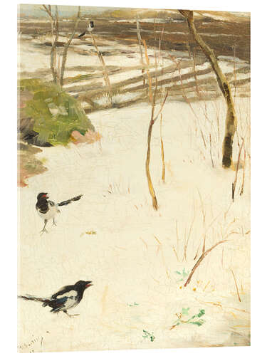 Acrylglasbild Winterlandschaft mit Elstern, 1884