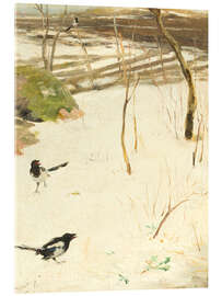Acrylglasbild Winterlandschaft mit Elstern, 1884 - Georg Arsenius