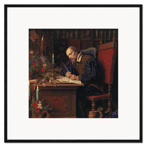 Impression artistique encadrée Portrait of William Shakespeare