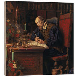 Hout print Portrait of William Shakespeare