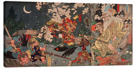 Leinwandbild Yoshitsune beim Training mit dem Tengu Sojobo, 1863 - Kawanabe Kyosai