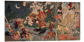 Hartschaumbild Yoshitsune beim Training mit dem Tengu Sojobo, 1863