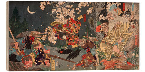 Wood print Yoshitsune Training with the Tengu Sojobo, 1863