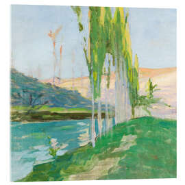 Acrylglasbild Pappeln an einem Wasserlauf - Sven Bergh