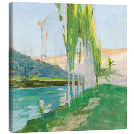 Leinwandbild Pappeln an einem Wasserlauf - Sven Bergh