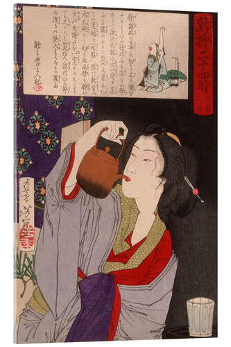 Acrylglas print Geisha Drinking from Sake Kettle, 1880