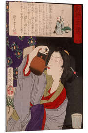 Aluminium print Geisha Drinking from Sake Kettle, 1880