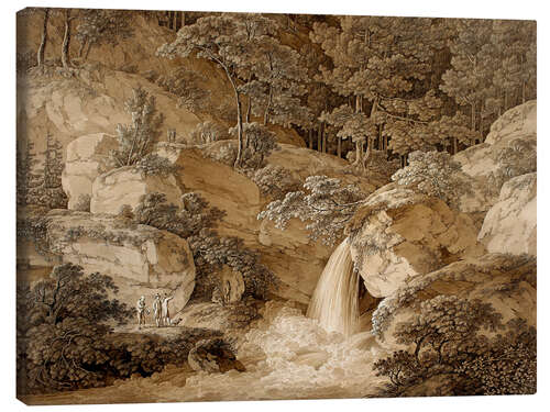 Stampa su tela View of the Amselfall in Saxony - Adrian Zingg, 1794
