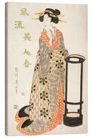 Canvas print Woman by a Lantern - Kikugawa Eizan