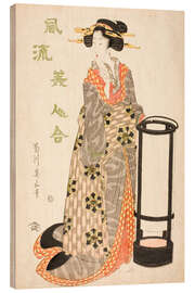 Wood print Woman by a Lantern - Kikugawa Eizan